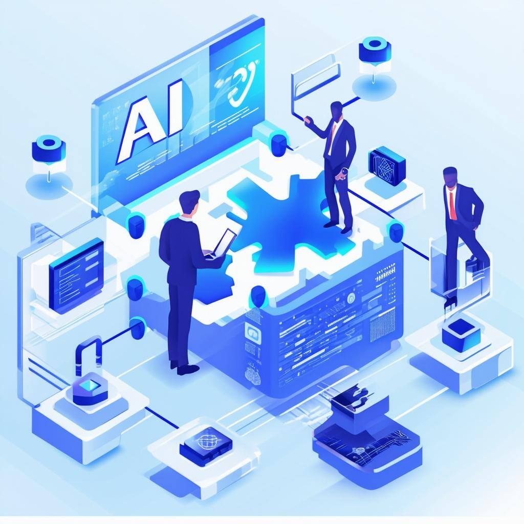 Create an image depicting the concept of AI integration in a business setting